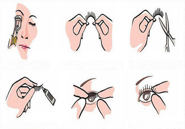 how to put on false eyelashes